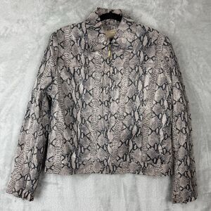 Knowles & Carter Snakeskin Leather Jacket Women’s Full Zip Lined Size 2XL